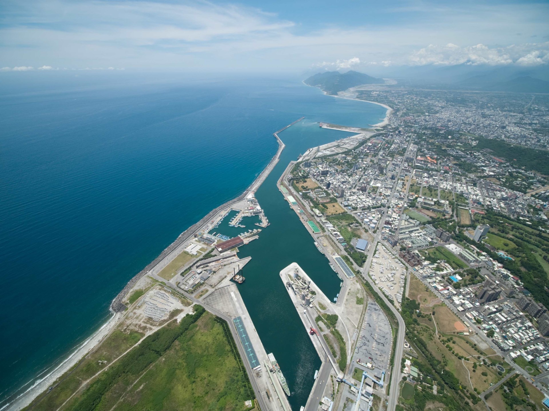 the other side of Port of Hualien (aerial photography)